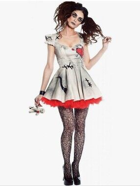 Seeing Red Adult Halloween Fancy Dress Voodoo Doll Costume Size: XS NIP
